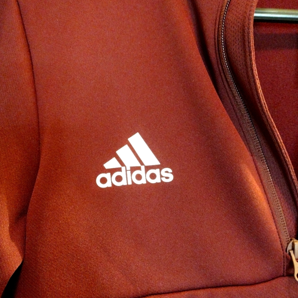 Adidas Team 1/4 Zip Pull Over Jersey Shirt Maroon w/ White Logo Medium NWT - Picture 4 of 8